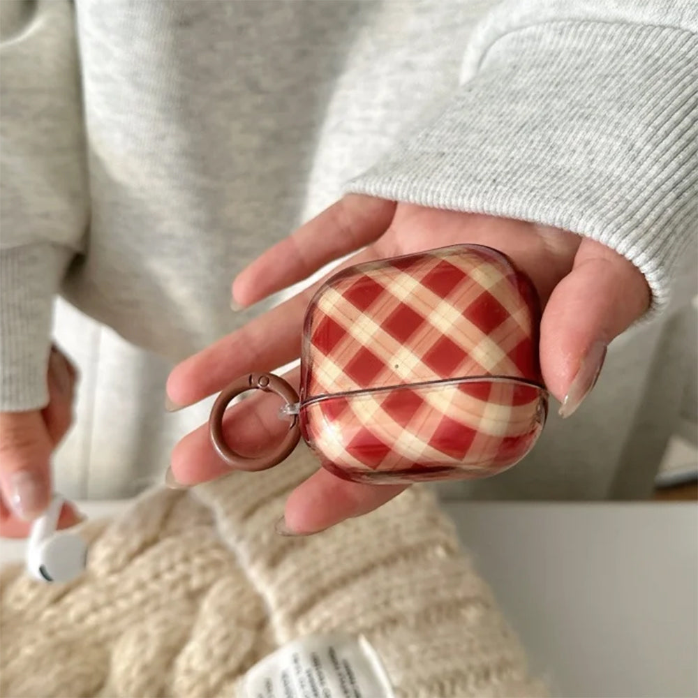 Preppy Style Plaid Airpods Case