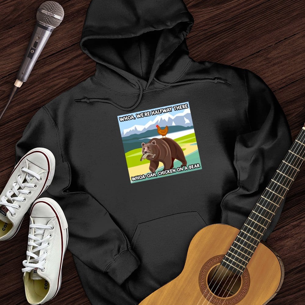 Chicken On A Bear Hoodie
