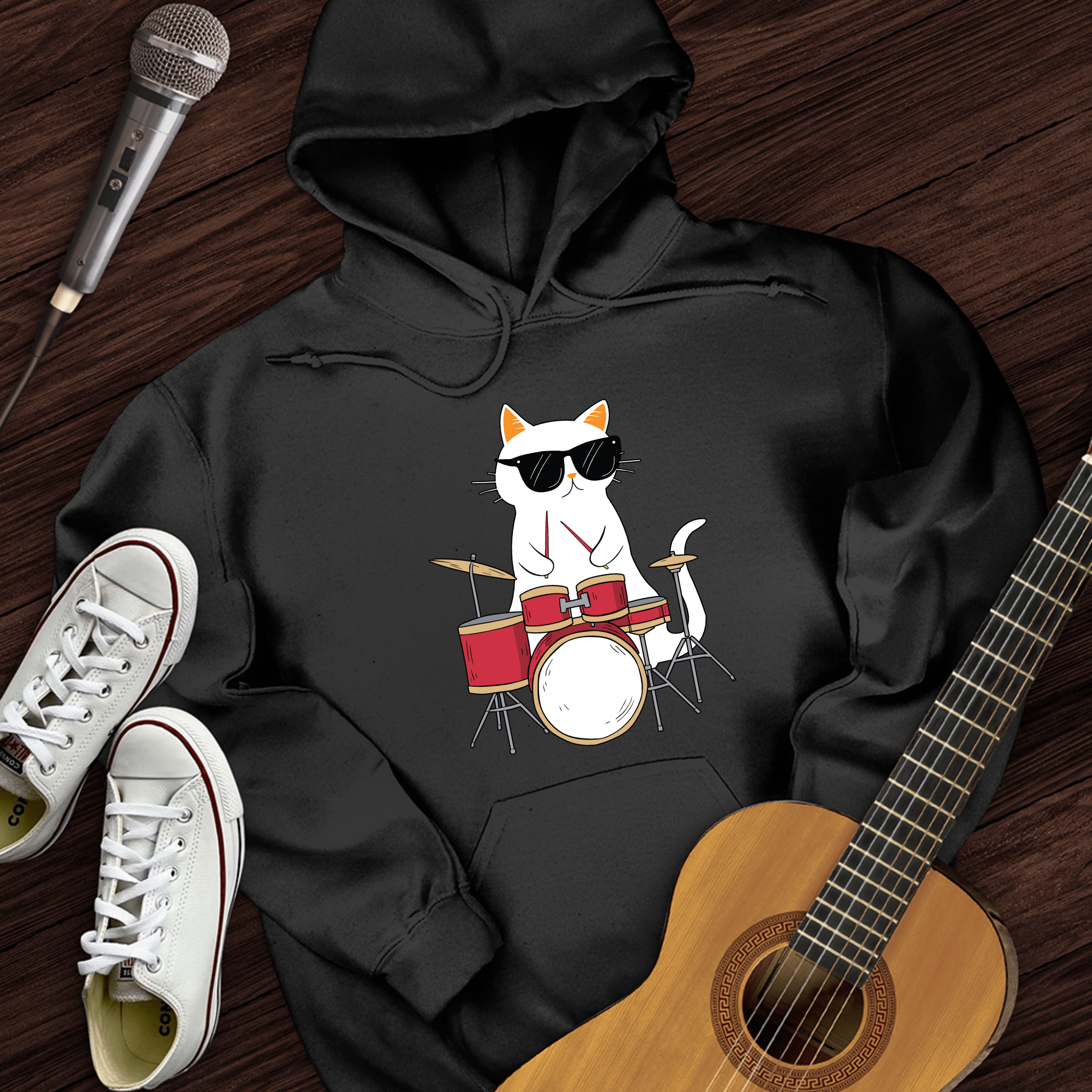 Drummer Cat Hoodie