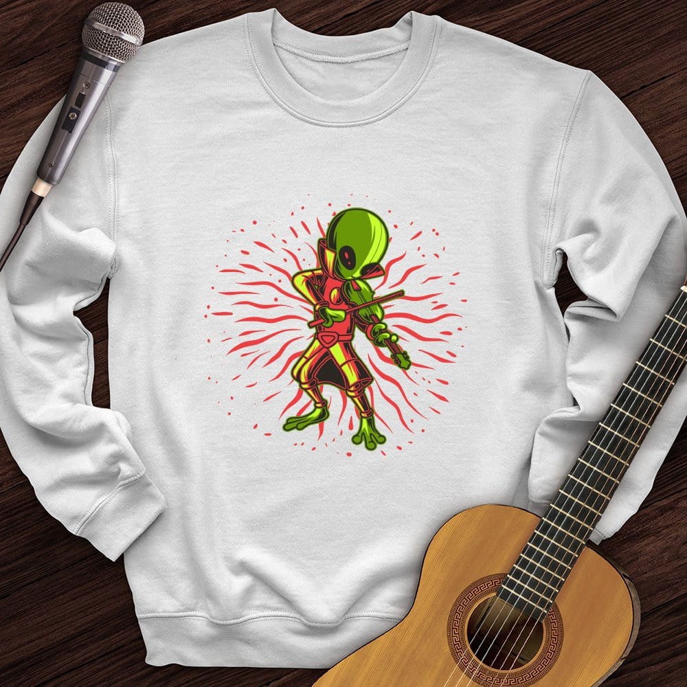 Alien Playing Violin Crewneck