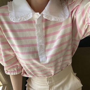 Puff Sleeve Sailor Stripe Tee