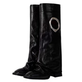 Round Cutout High Shaft Boots