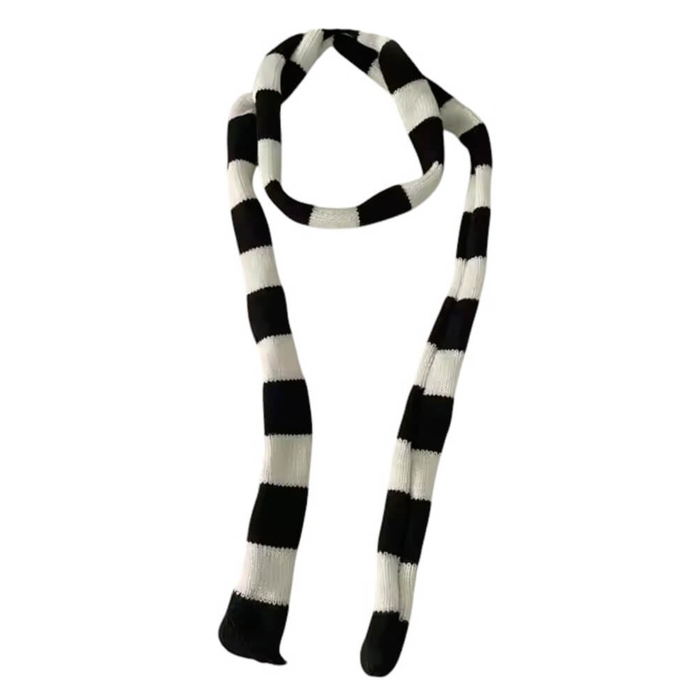 Y2K Skinny Striped Scarf