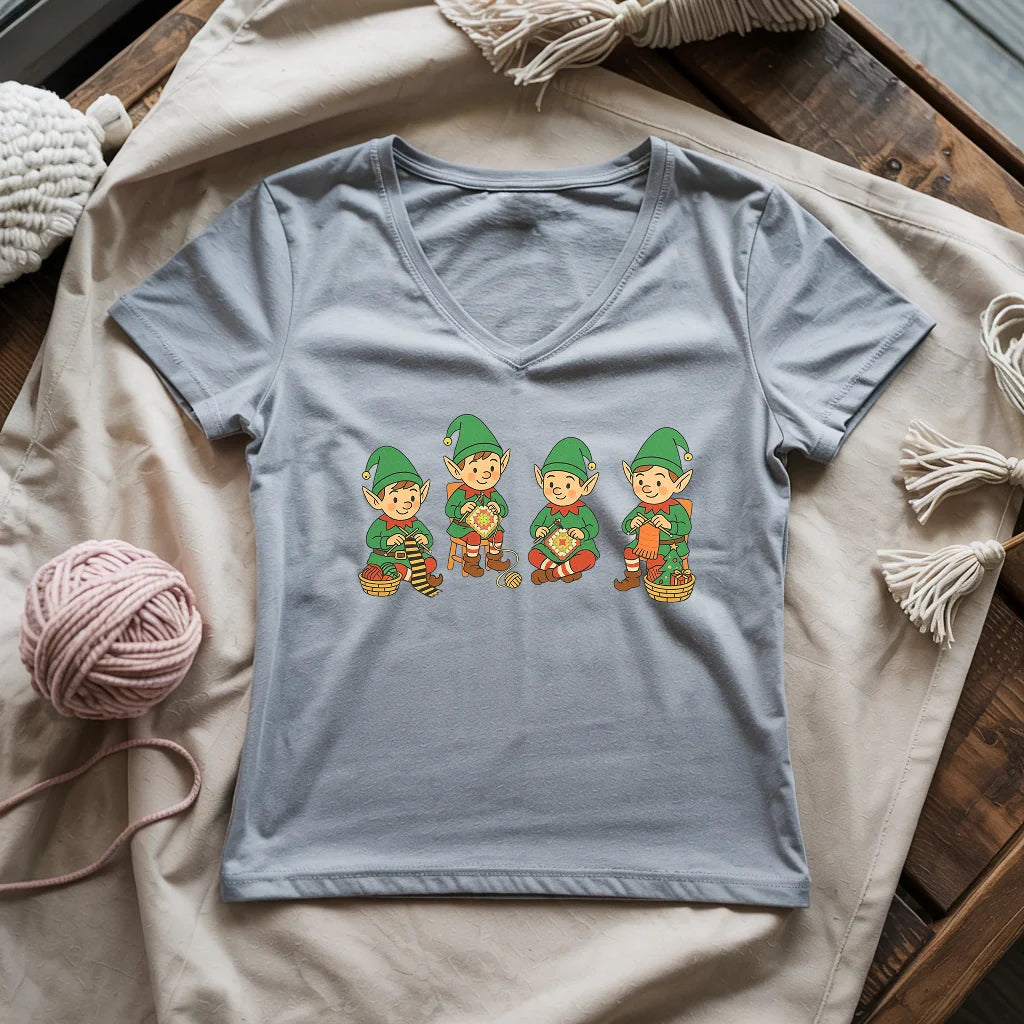 Santa’s Stitch Squad Lady V-neck