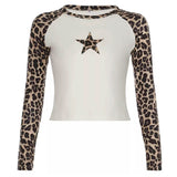 Star Leopard Long Sleeve Top