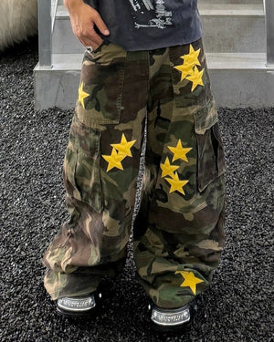 Star Patch Camo Cargo Pants