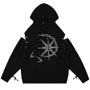 Sun & Moon Rhinestone Hoodie