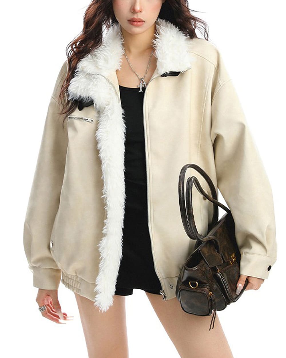 Vanilla Cream Faux Fur Jacket