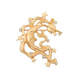 Vintage Aesthetic Moon & Stars Brooch
