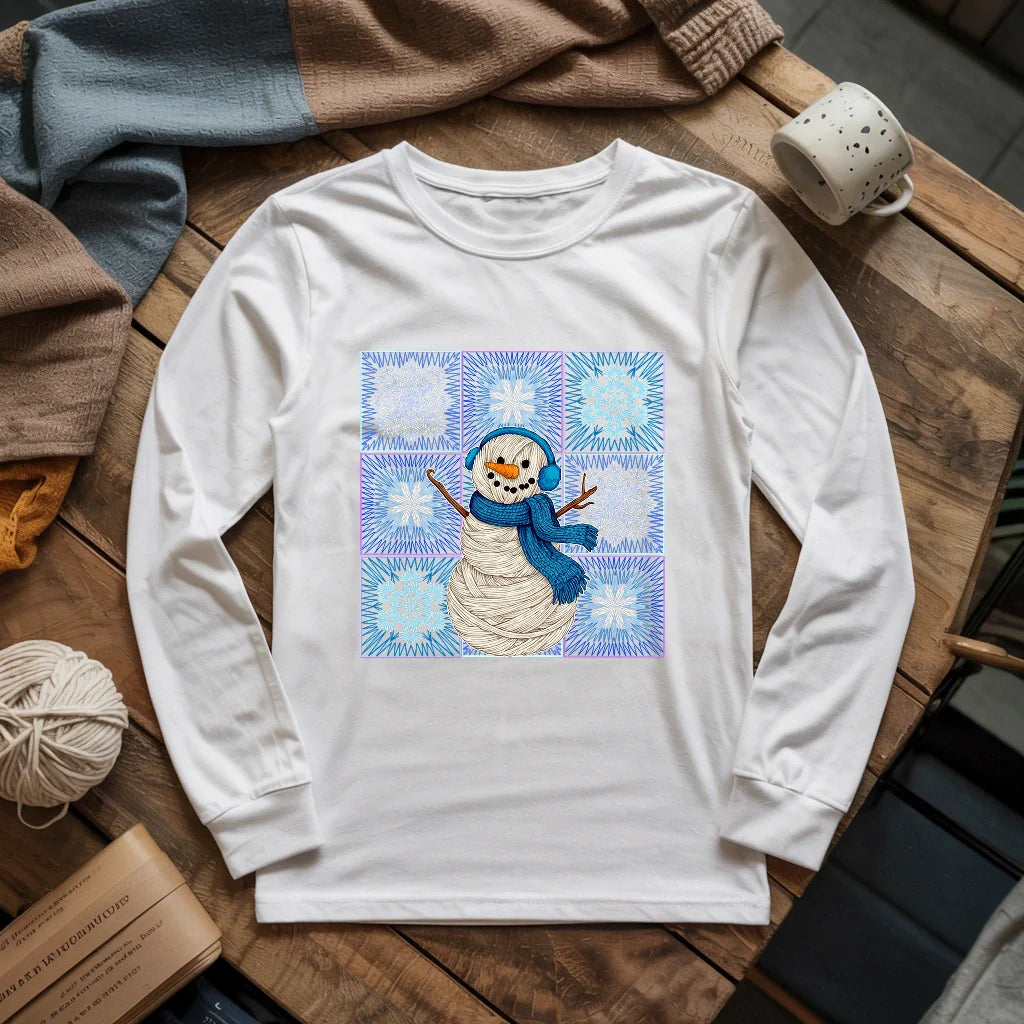 Crochet Snowman Long Sleeve T-shirt