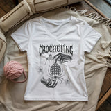 Gothic Crocheter Lady V-neck
