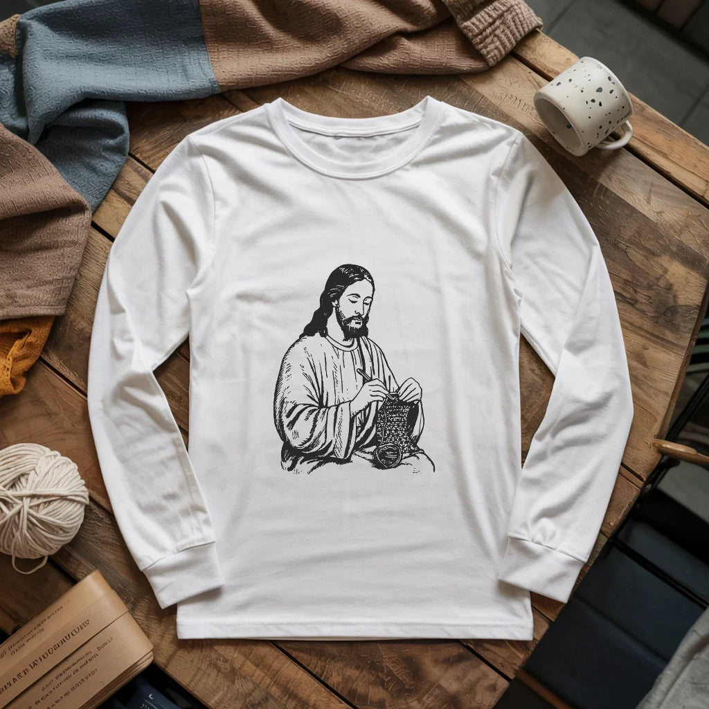 Jesus Crochet Long Sleeve T-shirt