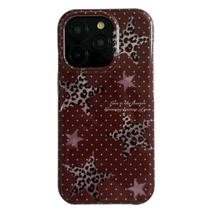 Y2K Star Leopard iPhone Case