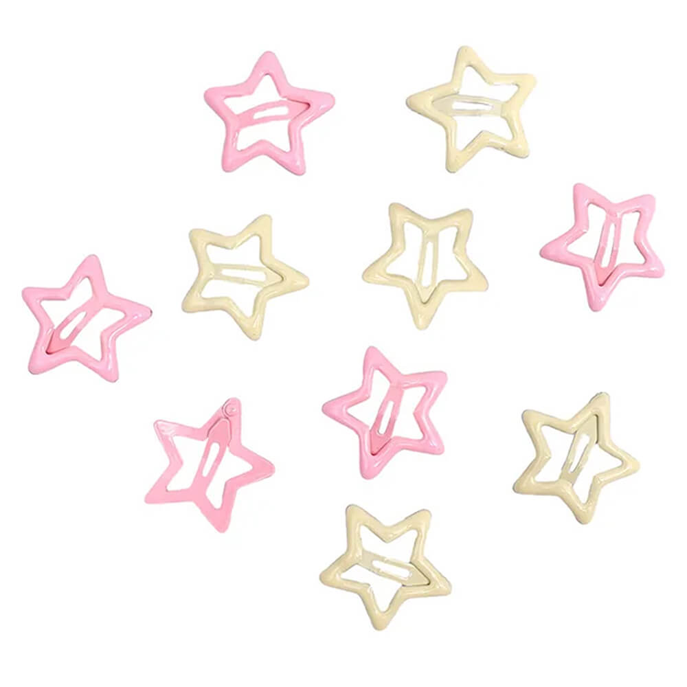 Y2K Pastel Star Hair Clips Set