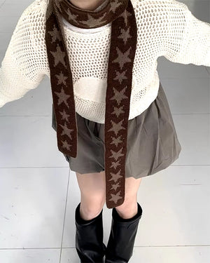 Y2K Star Skinny Scarf